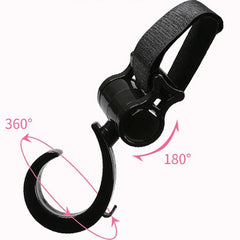 2-Pack Universal Stroller Hooks - Heavy-Duty Pram & Diaper Bag Hangers, Carabiner Clips for Trolleys