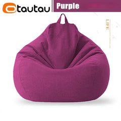 OTAUTAU Big Cotton Linen Bean Bag Cover without Filler Corner Seat Lazy Beanbag Chair Pouf Salon Ottoman Puff Lounger Sac DD002