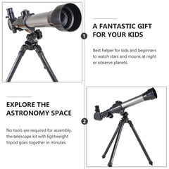 Kids Astronomy Telescope with Tripod – Beginner Refractor, Easy Assembly for Outdoor Stargazing & Science