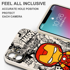Cartoon Marvel Ironman Deadpool Case for iPhone 12 11 15 Plus X 7 8 13 Mini XR 14 Pro Max SE XS Soft Luxury Cover
