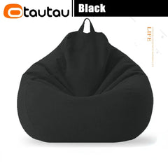 OTAUTAU Big Cotton Linen Bean Bag Cover without Filler Corner Seat Lazy Beanbag Chair Pouf Salon Ottoman Puff Lounger Sac DD002