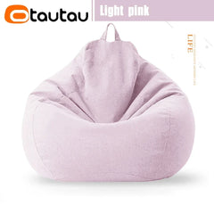 OTAUTAU Big Cotton Linen Bean Bag Cover without Filler Corner Seat Lazy Beanbag Chair Pouf Salon Ottoman Puff Lounger Sac DD002