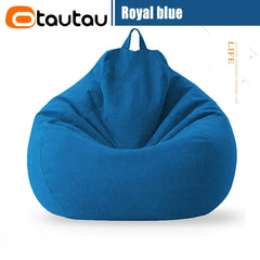 OTAUTAU Big Cotton Linen Bean Bag Cover without Filler Corner Seat Lazy Beanbag Chair Pouf Salon Ottoman Puff Lounger Sac DD002