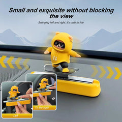 New Dashboard Car Decorations Skateboard Bear Magnetic Parking Number Plate Creative Car Cartoon Interior Interior Accessories