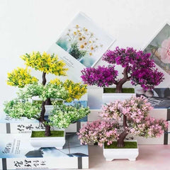 Artificial Plants Bonsai Small Tree Pot Fake Plant Flowers