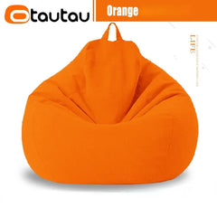 OTAUTAU Big Cotton Linen Bean Bag Cover without Filler Corner Seat Lazy Beanbag Chair Pouf Salon Ottoman Puff Lounger Sac DD002