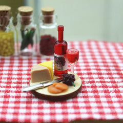 1/12 Doll House Miniature Cake Wine Dish Simulation Food Drinks Model Toys for Mini Scene Decoration Dollhouse Diy Accessories