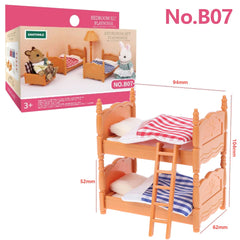 Forest Animal Family Dollhouse Furniture 1/12 Miniature Toys Girl Dolls Accessories Bedroom Bathroom Dollhouse Kit For Dolls