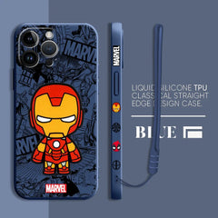 Cartoon Marvel Ironman Deadpool Case for iPhone 12 11 15 Plus X 7 8 13 Mini XR 14 Pro Max SE XS Soft Luxury Cover