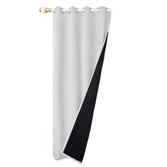 Quilted 100% Blackout Curtains for Living Room Heavy Duty Window Drapes Bedroom Winter Thick Thermal Curtains Eyelets Ready Made
