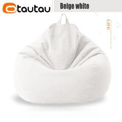 OTAUTAU Big Cotton Linen Bean Bag Cover without Filler Corner Seat Lazy Beanbag Chair Pouf Salon Ottoman Puff Lounger Sac DD002