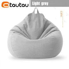 OTAUTAU Big Cotton Linen Bean Bag Cover without Filler Corner Seat Lazy Beanbag Chair Pouf Salon Ottoman Puff Lounger Sac DD002