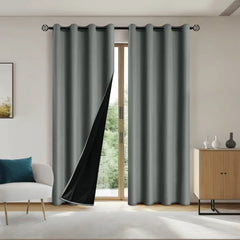 1panel Solid 100% Blackout Curtains with Grommets, Total Privacy Drapes for Bedroom, Living Room, Home Decor,Lightweight Curtain