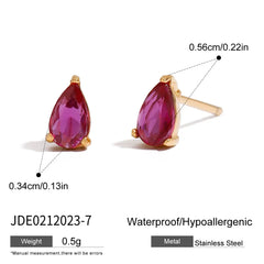 Uworld Minimalism Birthstone Gold Color Ear studs Grace Personalized Delicate Gemstone Earring Dainty Birth Month Stone Charm