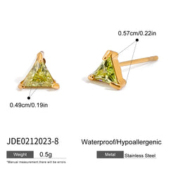 Uworld Minimalism Birthstone Gold Color Ear studs Grace Personalized Delicate Gemstone Earring Dainty Birth Month Stone Charm