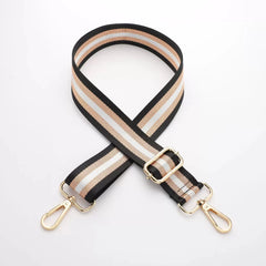 Casual Stripe Adjustable Bag Strap with Gold Thread