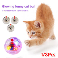 1/3pcs Interactive Cat Ball Toy Flash Paranormal Equipment Ghost Toys Up Motion Balls Toy Light Pet Pet Flash Hunting Motion