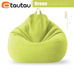 OTAUTAU Big Cotton Linen Bean Bag Cover without Filler Corner Seat Lazy Beanbag Chair Pouf Salon Ottoman Puff Lounger Sac DD002