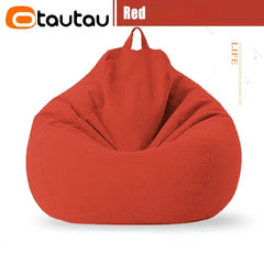 OTAUTAU Big Cotton Linen Bean Bag Cover without Filler Corner Seat Lazy Beanbag Chair Pouf Salon Ottoman Puff Lounger Sac DD002