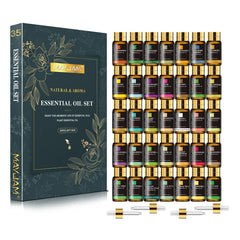 MAYJAM 35 Bottles Aromatherapy Essential Oil Gift Set Lavender Jasmine Eucalyptus Vanilla Peppermint Sandalwood Fragrance Oils
