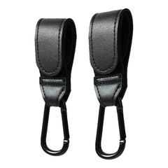Baby Stroller Hook PU Leather Adjustable Pram Bag Hanger Travel Accessory