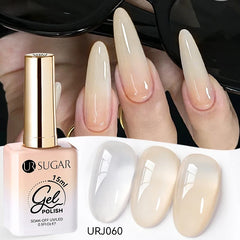 UR SUGAR 15ml Jelly Milky White Translucent Color Gel Polish Semi Permanent UV Gel Nail Art Soak Off Gel Varnish Latest Fashion