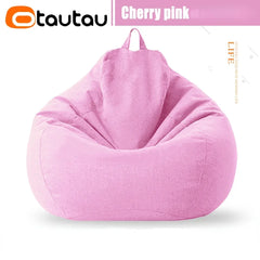 OTAUTAU Big Cotton Linen Bean Bag Cover without Filler Corner Seat Lazy Beanbag Chair Pouf Salon Ottoman Puff Lounger Sac DD002
