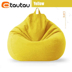OTAUTAU Big Cotton Linen Bean Bag Cover without Filler Corner Seat Lazy Beanbag Chair Pouf Salon Ottoman Puff Lounger Sac DD002