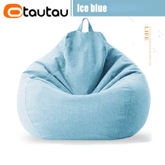 OTAUTAU Big Cotton Linen Bean Bag Cover without Filler Corner Seat Lazy Beanbag Chair Pouf Salon Ottoman Puff Lounger Sac DD002
