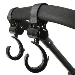 2-Pack Universal Stroller Hooks - Heavy-Duty Pram & Diaper Bag Hangers, Carabiner Clips for Trolleys