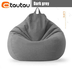 OTAUTAU Big Cotton Linen Bean Bag Cover without Filler Corner Seat Lazy Beanbag Chair Pouf Salon Ottoman Puff Lounger Sac DD002