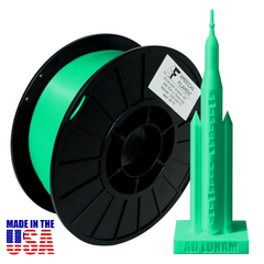 Emerald Green AF Silk PLA 3D Printer Filament, 1.75 mm Diameter, Made in the USA!
