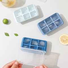 Silicone Ice Cube Mold with Cover for Home Use