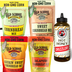 Southern Cornbread Sampler with Hot Honey Drizzler
