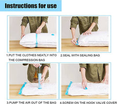 Vacuum Storage Bags for Comforters and Clothes (1/2/4 Pack)