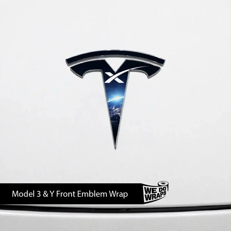 SpaceX Tesla Emblem Decals (Front + Back) | Model 3