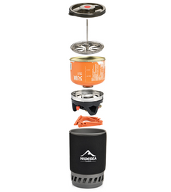 Outdoor Energy-Saving Camping Coffee Cup Cooking System (Black)