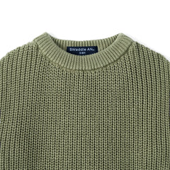 Ruffle Chunky Knit Baby Romper in Sage Green