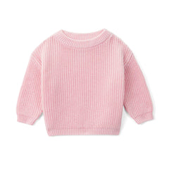 Classic Pink Knit Baby Sweater