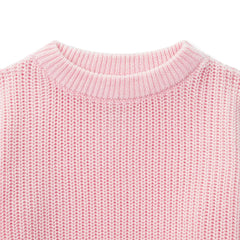 Classic Pink Knit Baby Sweater