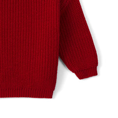 Classic Knit Baby Sweater in Red Xmas