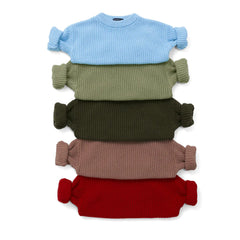 Classic Knit Baby Sweater in Red Xmas