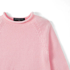 Knit Rollneck Baby Sweater in Pink