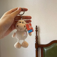 Cute Plush White Sheep Keychain Couple Pendant