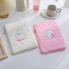 Korean Style Quilted Cat Tablet Sleeve for 11" iPad