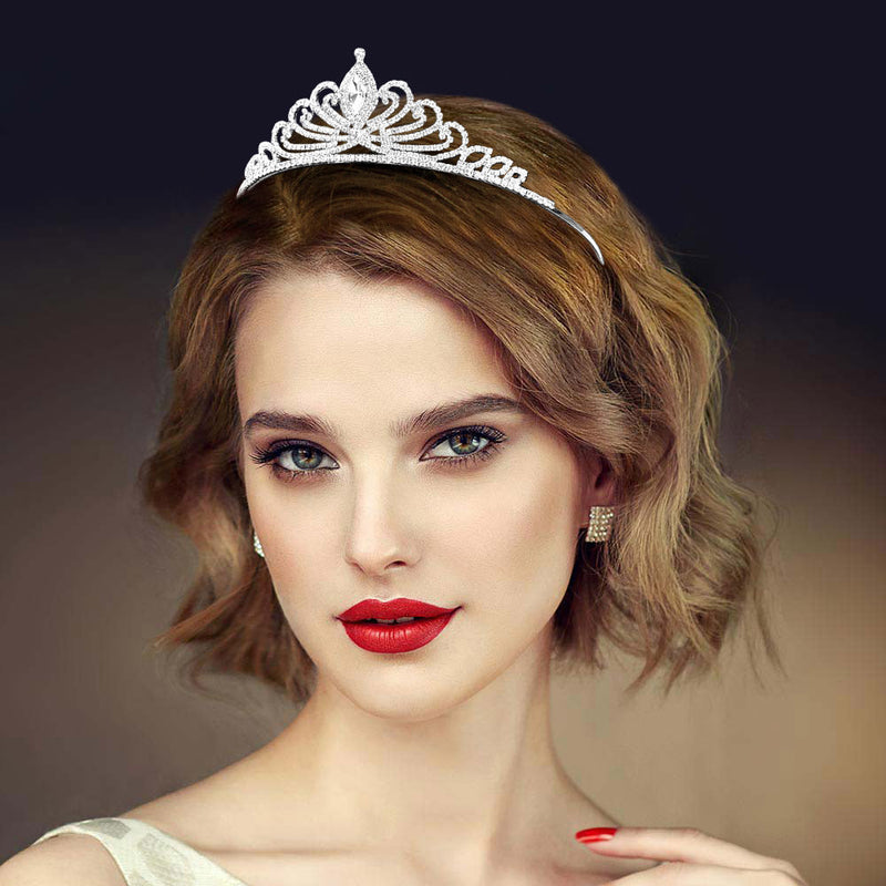 Elegant Rhinestone Pave Crystal Pageant Princess Tiara
