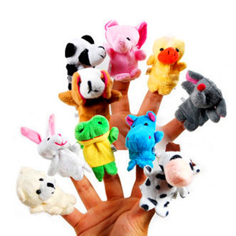 Double-Layer Animal Finger Puppets Plush Toy Set