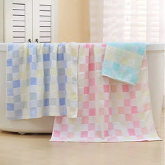 Color Grid Cotton Hand Towel - Super Soft Gauze (1PC)