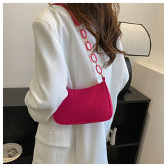 High-Quality Women's Felt Crescent Shoulder Bag