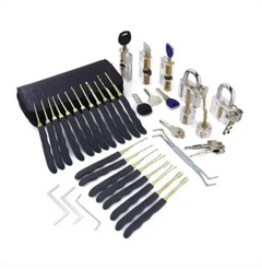 7-Piece Transparent Lock & 24-Piece Single Hook Lock Picking Practice Tool Set